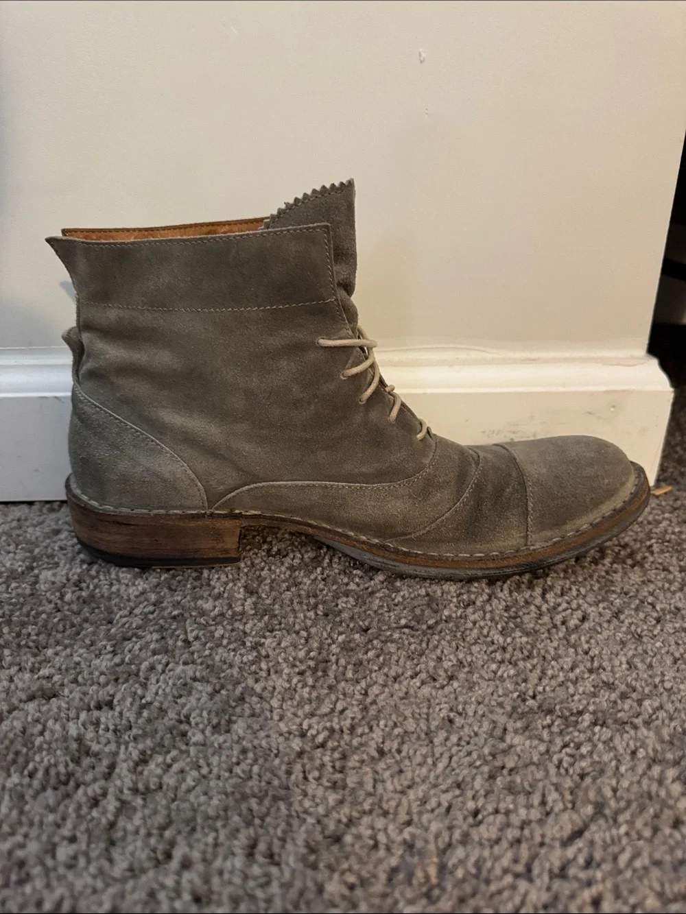 Fiorentini + Baker Gray Suede Chukka Lace-Up Boots